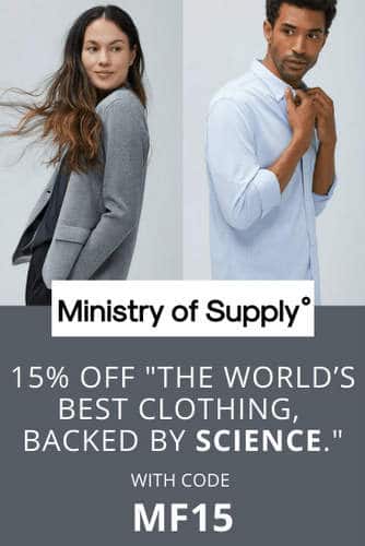Ministry of Supply 15 percent discount with coupon code MF15